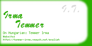 irma temmer business card